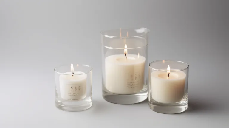 a group of candles in glass containers