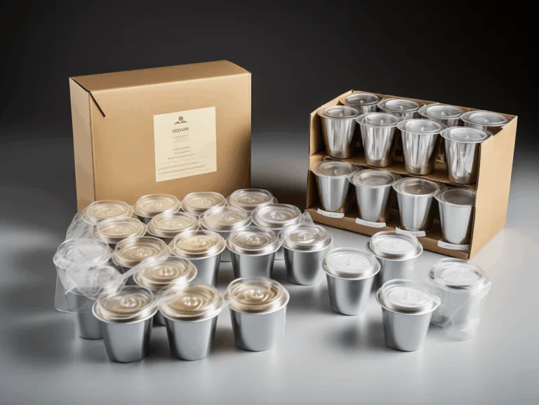 Tea light candles in clear and aluminum cups displayed in multipack packaging.