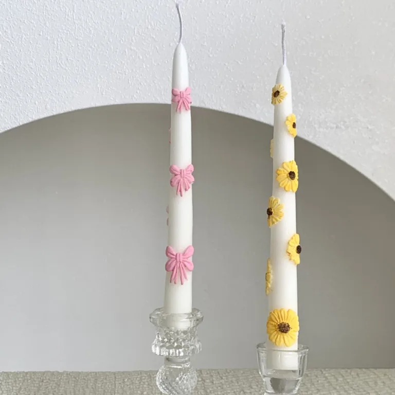 3D floral taper candles2