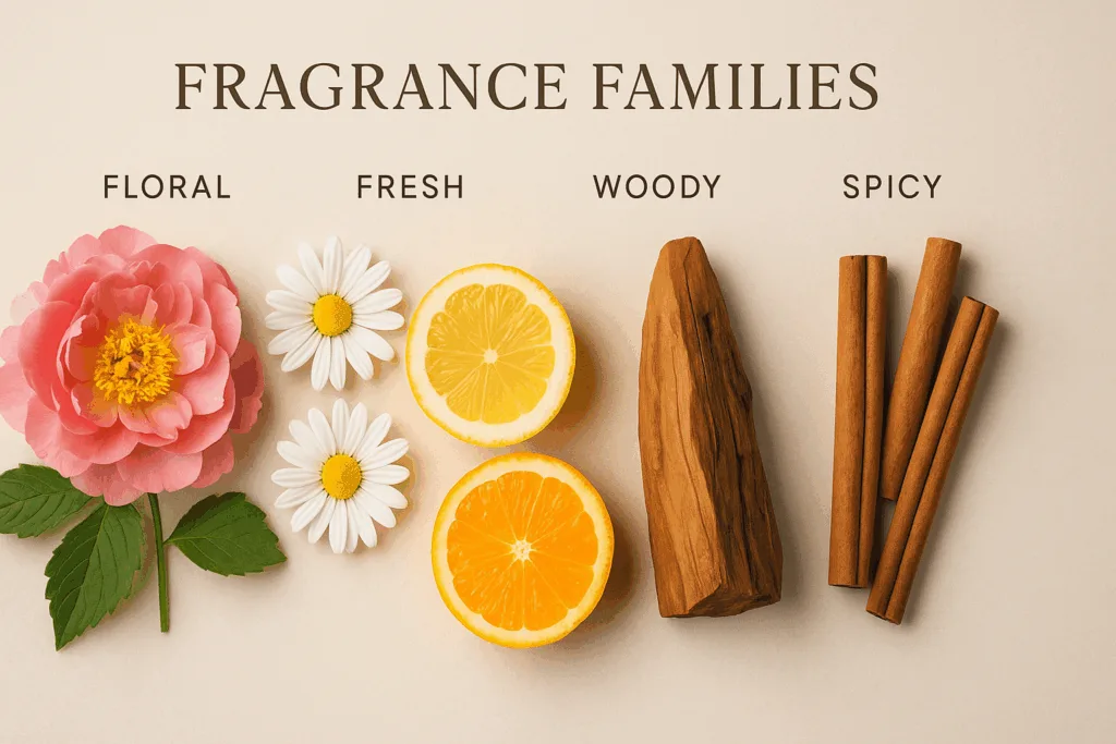 Floral, fruity, woody, and spicy scent inspirations for signature jar candles.