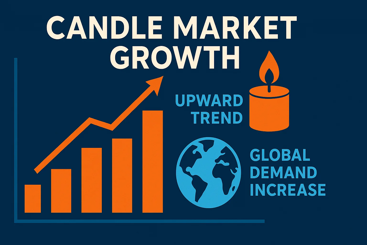 Global candle market growth chart showing rising consumer demand