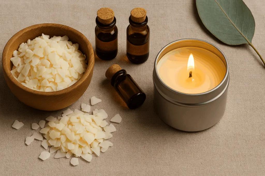 Travel tin candle made from natural soy wax and essential oils.
