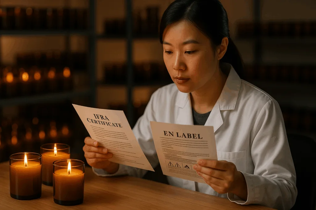 Compliance lab verifying documents—5 Mistakes to Avoid When Choosing a Candle Factory in China.