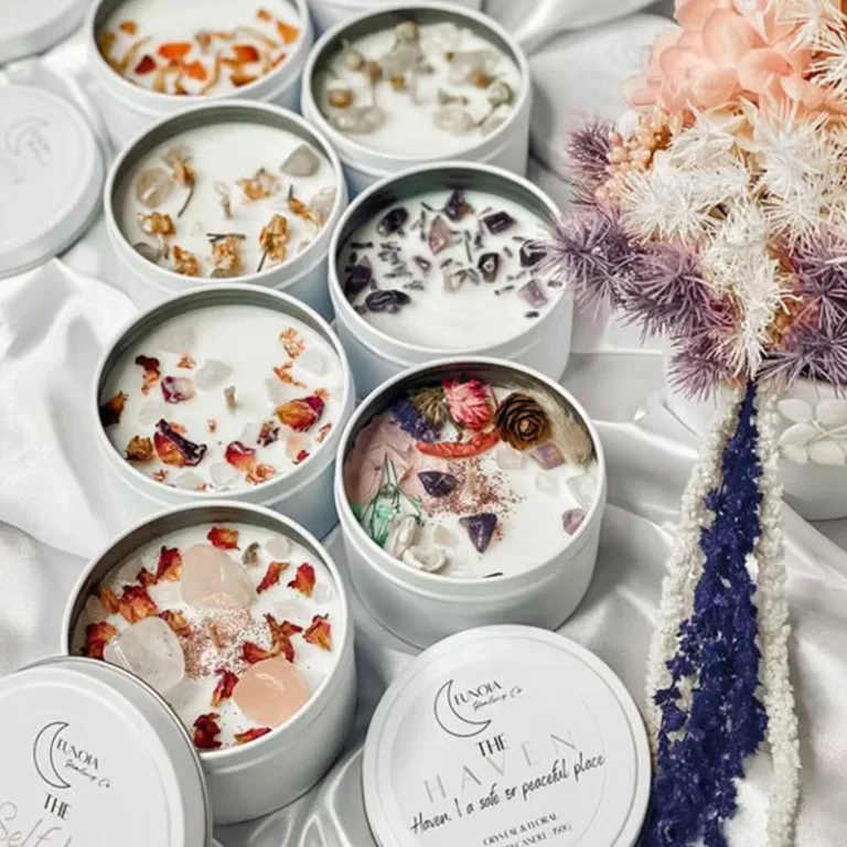 Dried Flower Crystal Tin Candles4