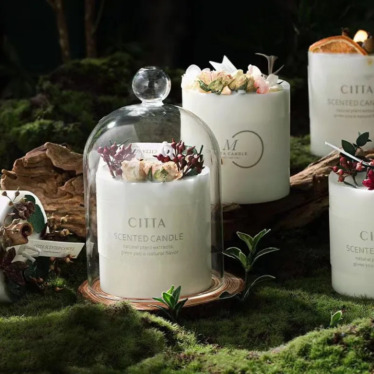 Dried Flower Pillar Candle1