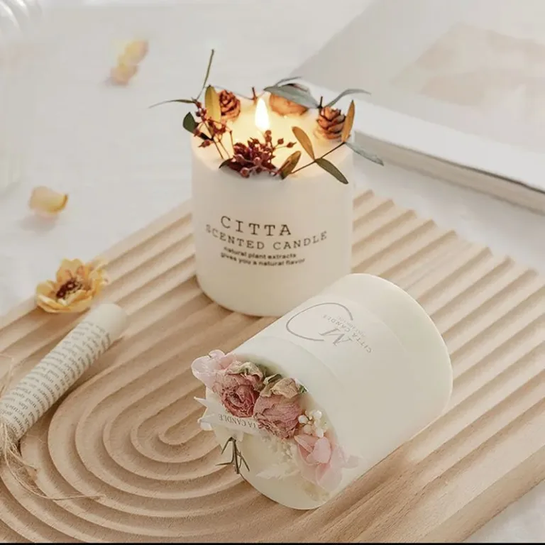 Dried Flower Pillar Candle2