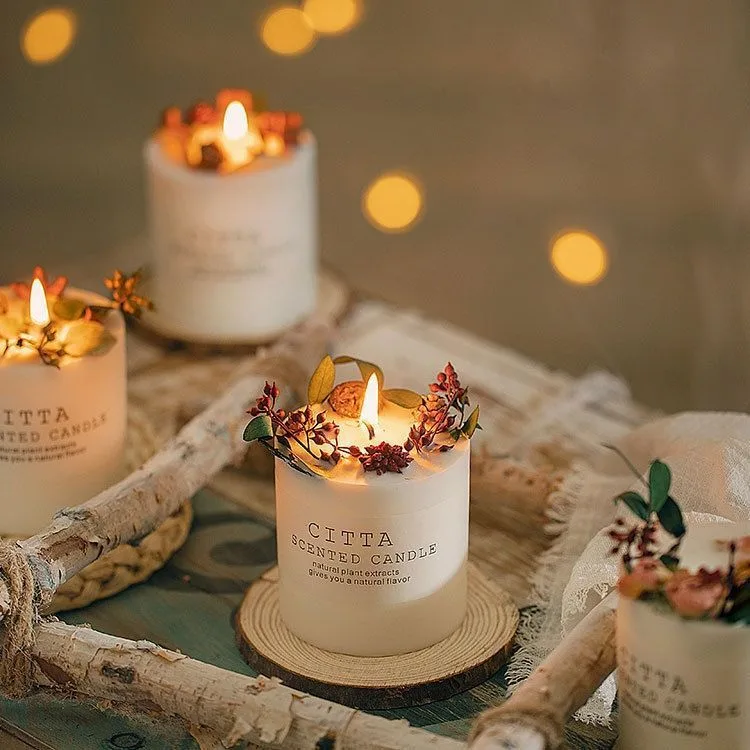 Dried Flower Pillar Candle3