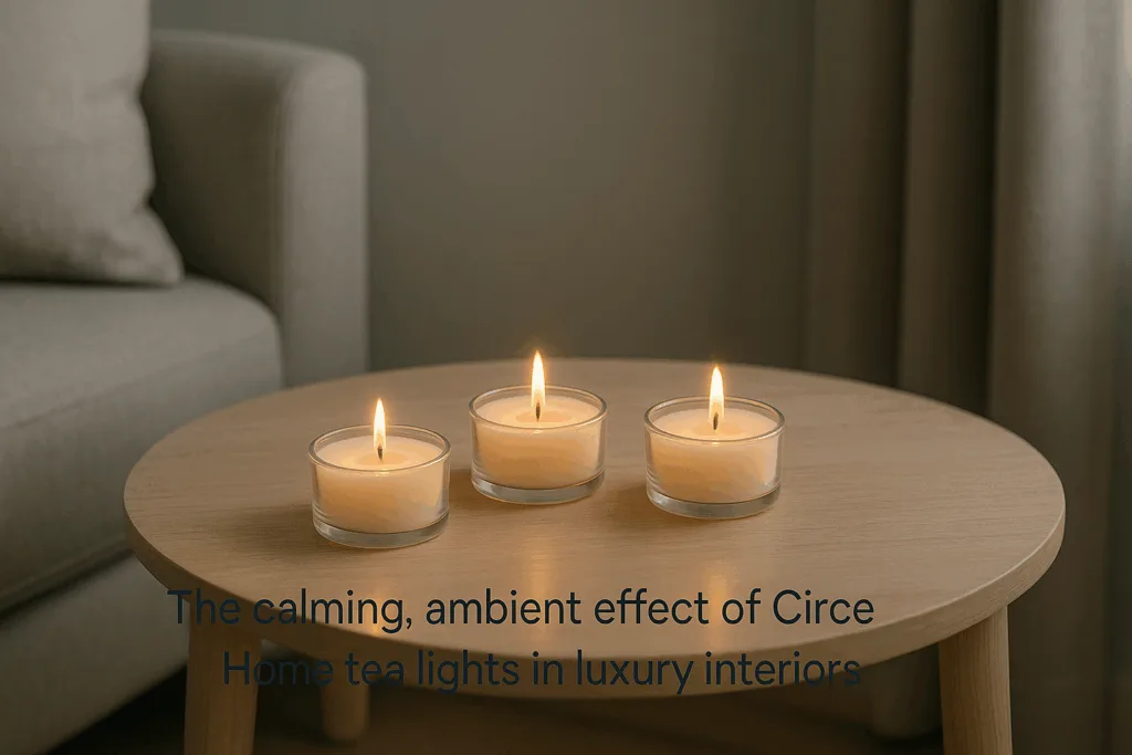 Soft glowing custom tea lights enhancing serene atmosphere.