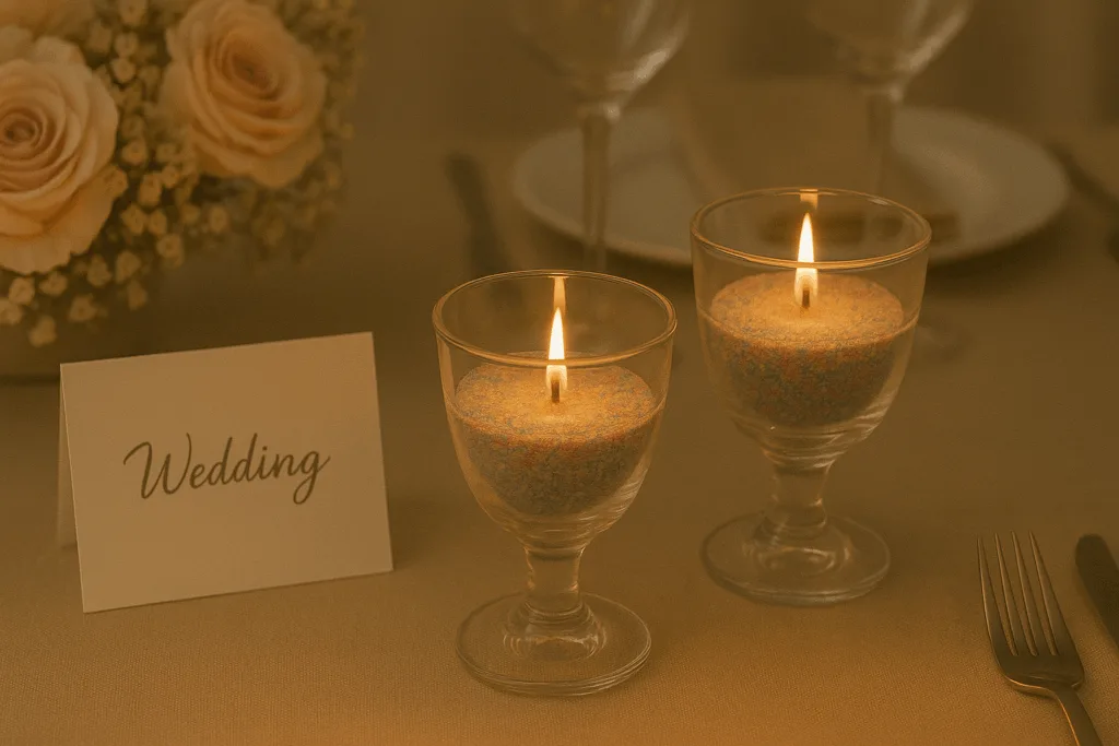 sand wax candles for event décor and gifting