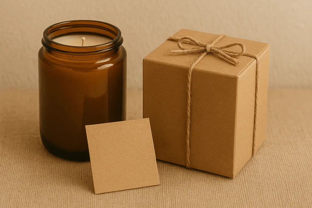 Sustainable packaging for luxury candles and wax melts.
