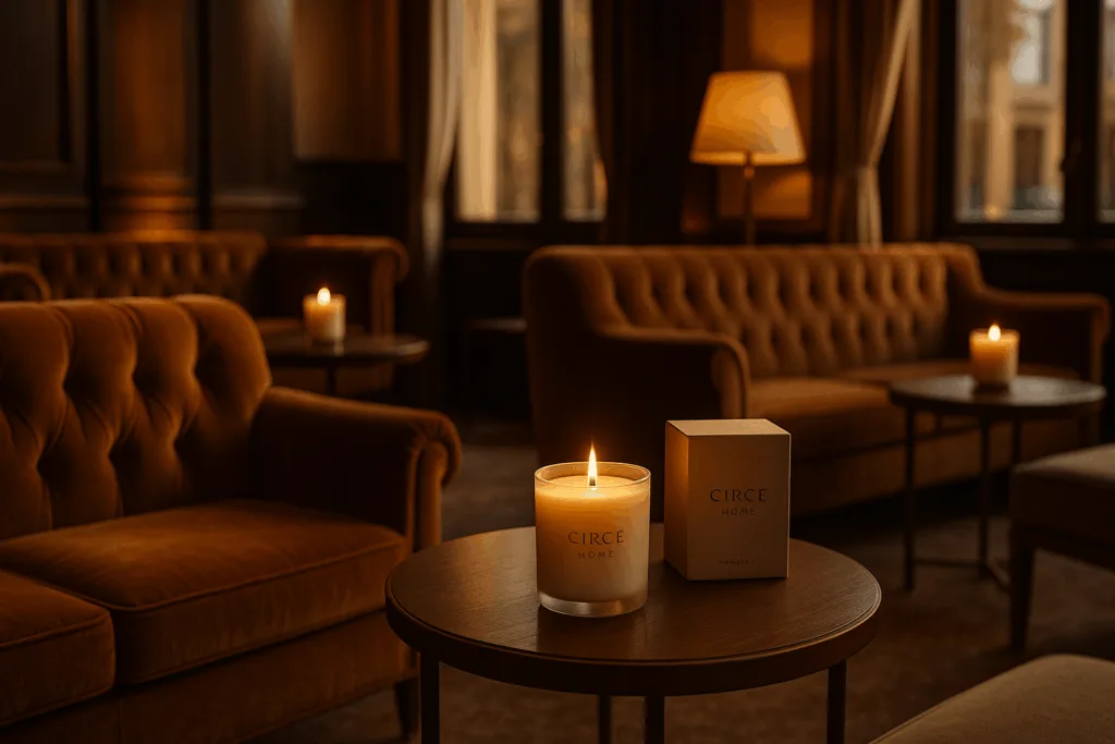 Top 12 most Popular Scented Candles for Trends 2025 6 Circe Home popular scented candles 2025 creating warm boutique hotel ambience.