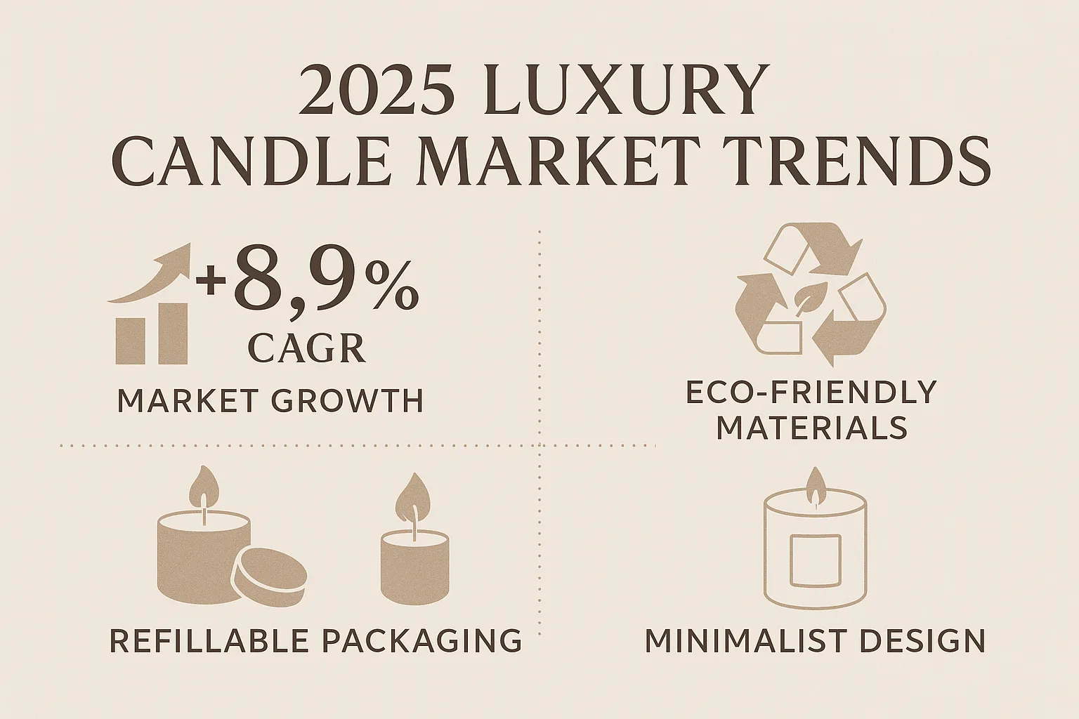 Top 10 Luxury Scented Candle Brands Loved in Europe & the US in 2025 2 Infographic showing global luxury candle market trends
