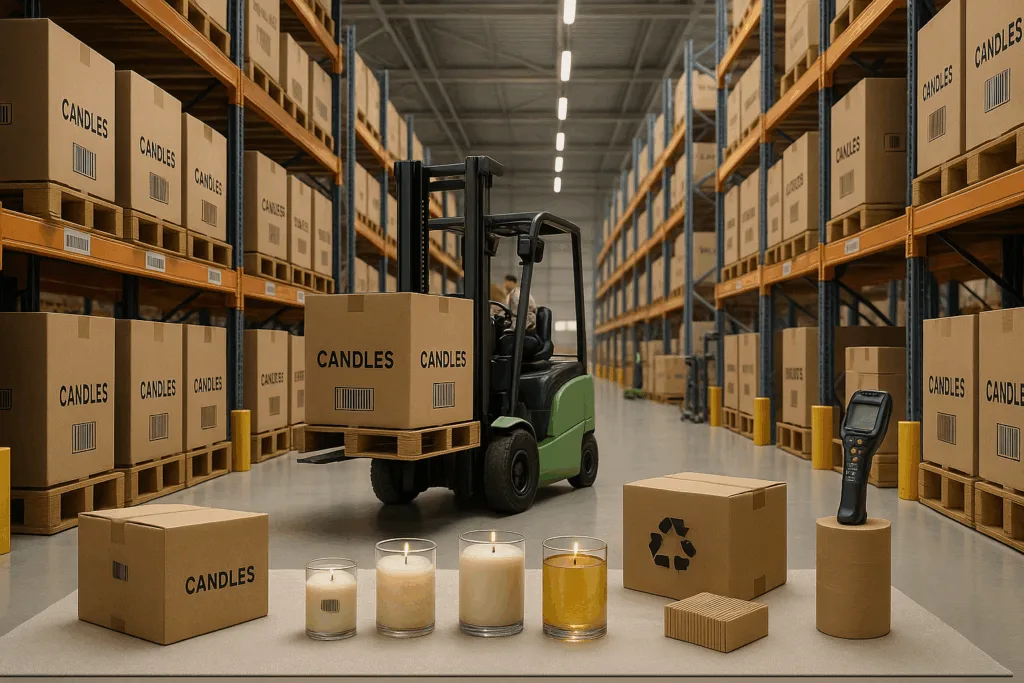 10 Smart Strategies for Managing Candle Bulk Orders with Luxury Precision 4 Smart logistics warehouse managing candle bulk orders.