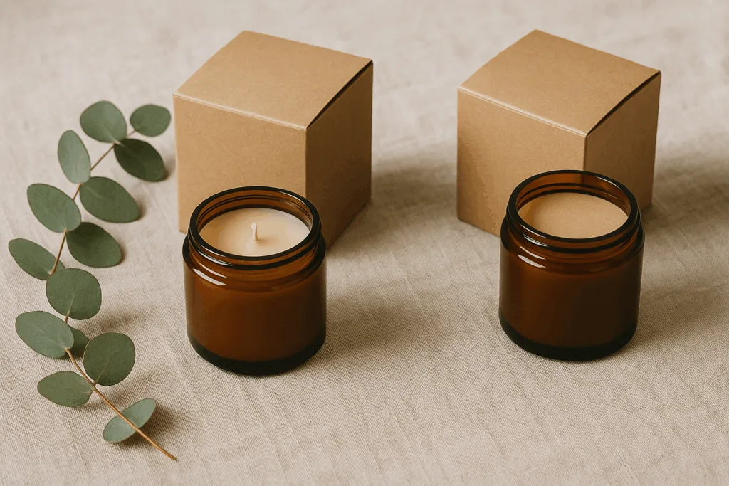 Eco-friendly candle packaging with recyclable materials from Circe Home.