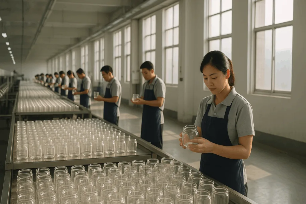 10 Expert Tips to Choose the Best Wholesale Candle Jar Supplier in China for Premium Candle Brands 1 Wholesale candle jar supplier in China factory producing glass candle containers.