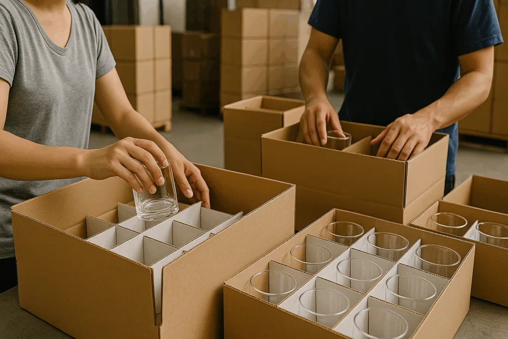 10 Expert Tips to Choose the Best Wholesale Candle Jar Supplier in China for Premium Candle Brands 4 Candle packaging supplier China preparing export-ready boxes for glass candle jars.