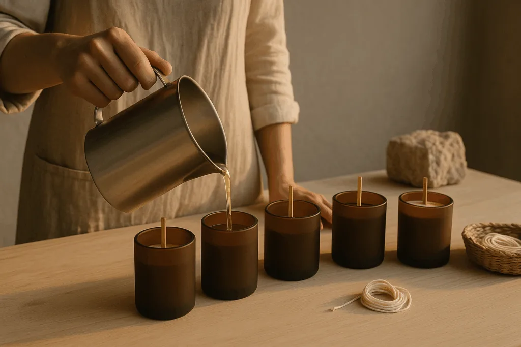 Circe Home artisan hand-pouring luxury candles — where to find the best luxury candle supplies in 2025.