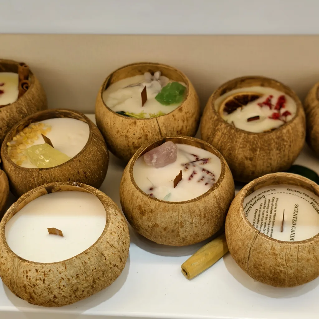 10 Benefits of Coconut Shell Candle Wholesale for Eco Brands 1 A wide variety of Coconut Shell Candles, crafted with authentic natural beauty.