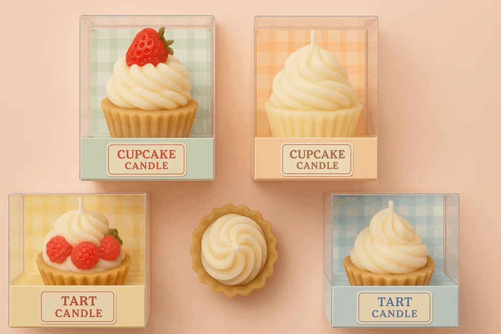 Dessert Candles Wholesale cute packaging display.