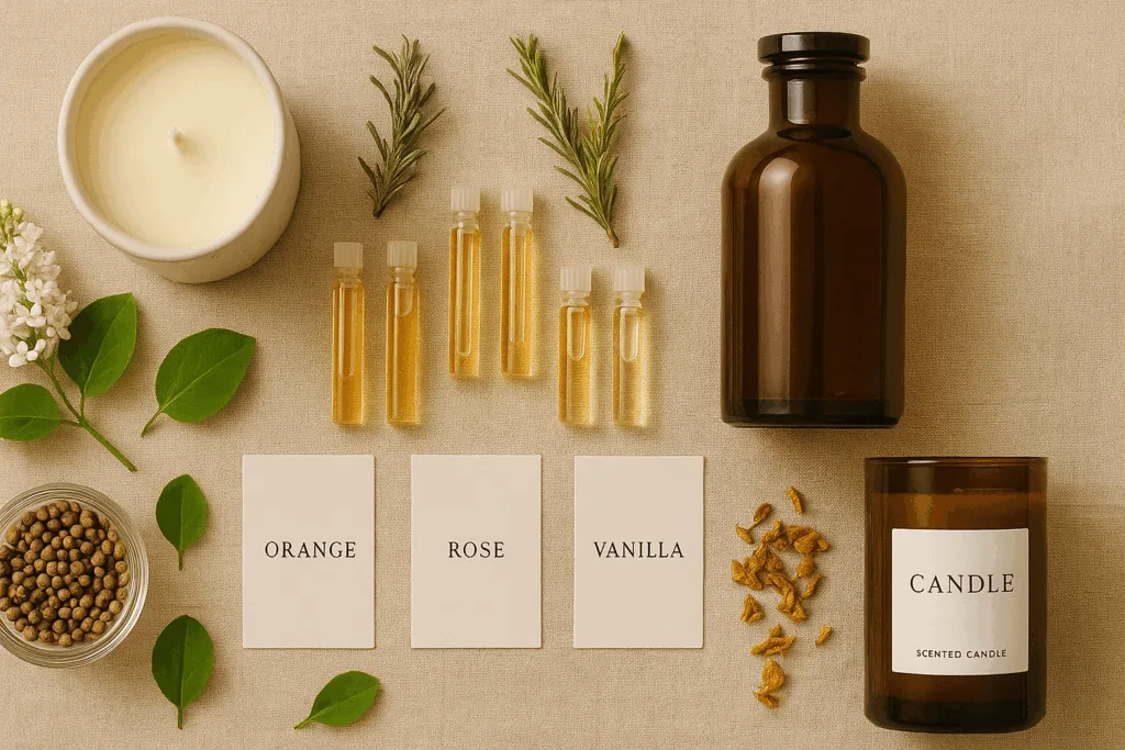 Circe Home fragrance oils and botanicals used in bulk and seasonal candle production.