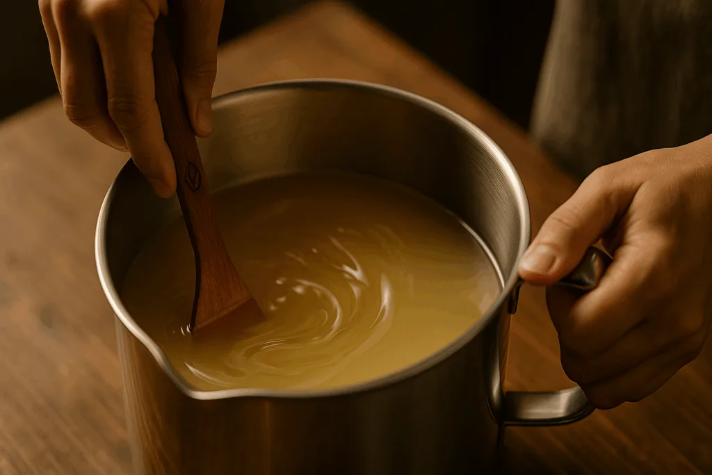 9 Inspiring Sustainable Candle Design Trends 2025 That Redefine Natural Luxury 1 Artisan blending sustainable candle wax for 2025 candle design trends.