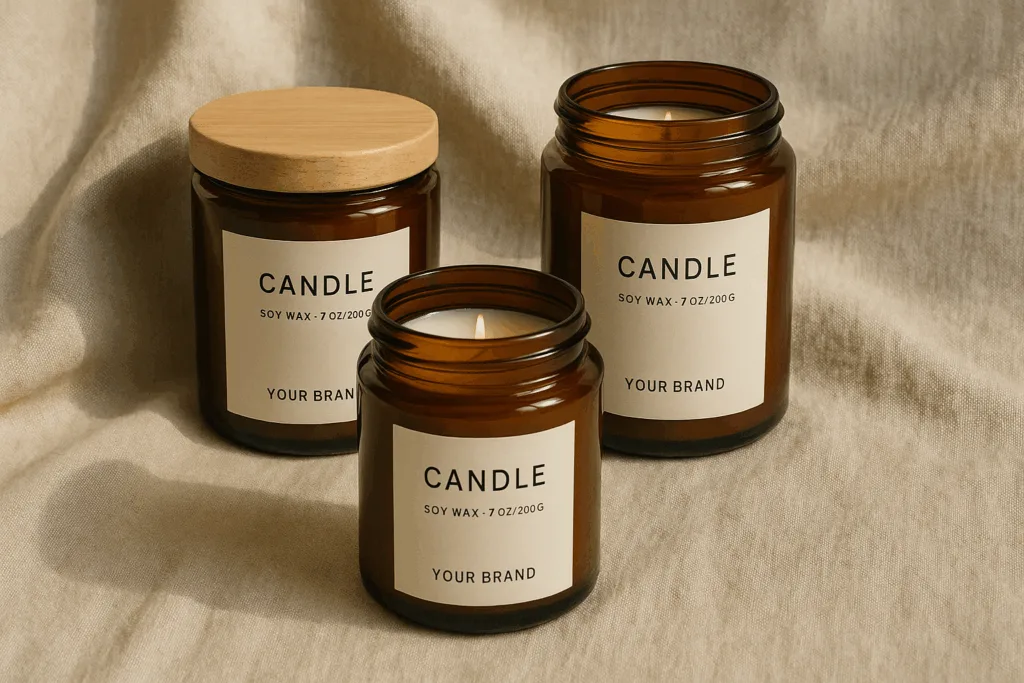 luxury packaging design for wholesale candle oils and private label candles