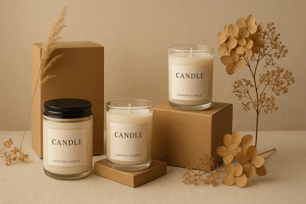 Circe Home sustainable packaging design for bulk and seasonal candles.