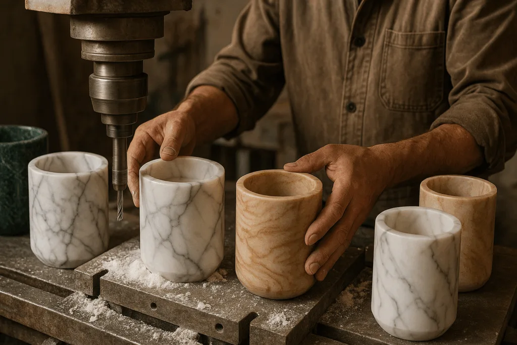 carving process for marble candle jars wholesale