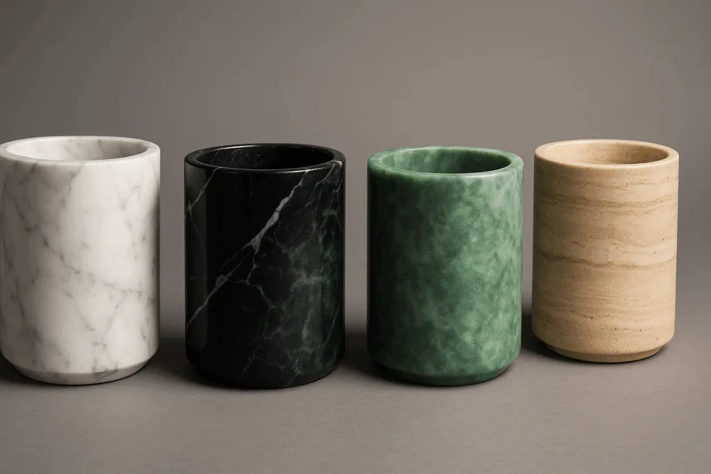 different stone options for marble candle jars wholesale