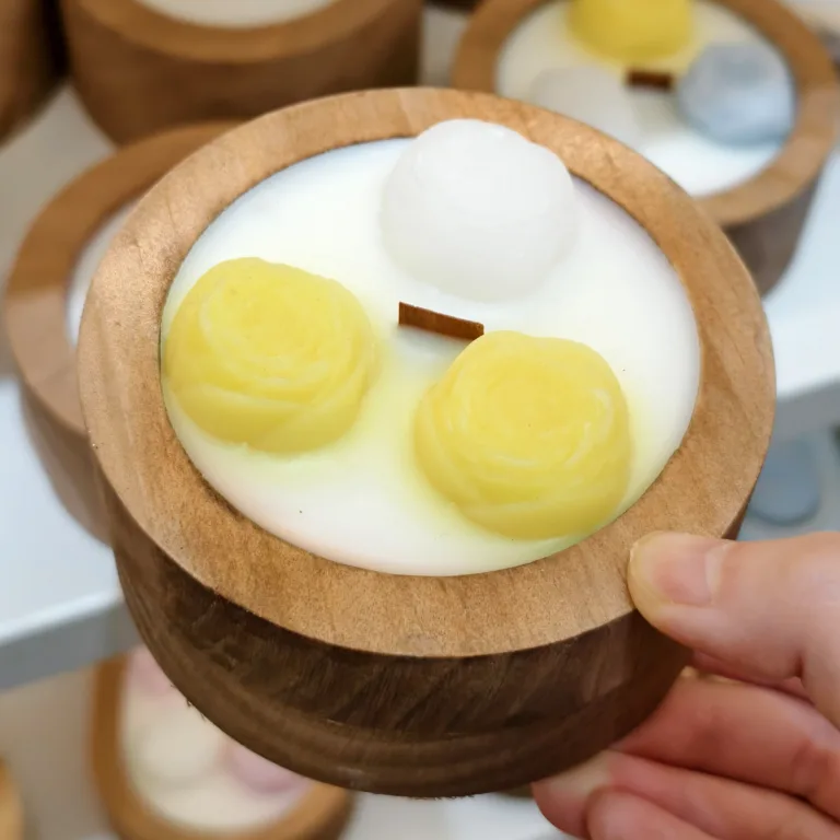 Decorative Wooden Bowl Candles3