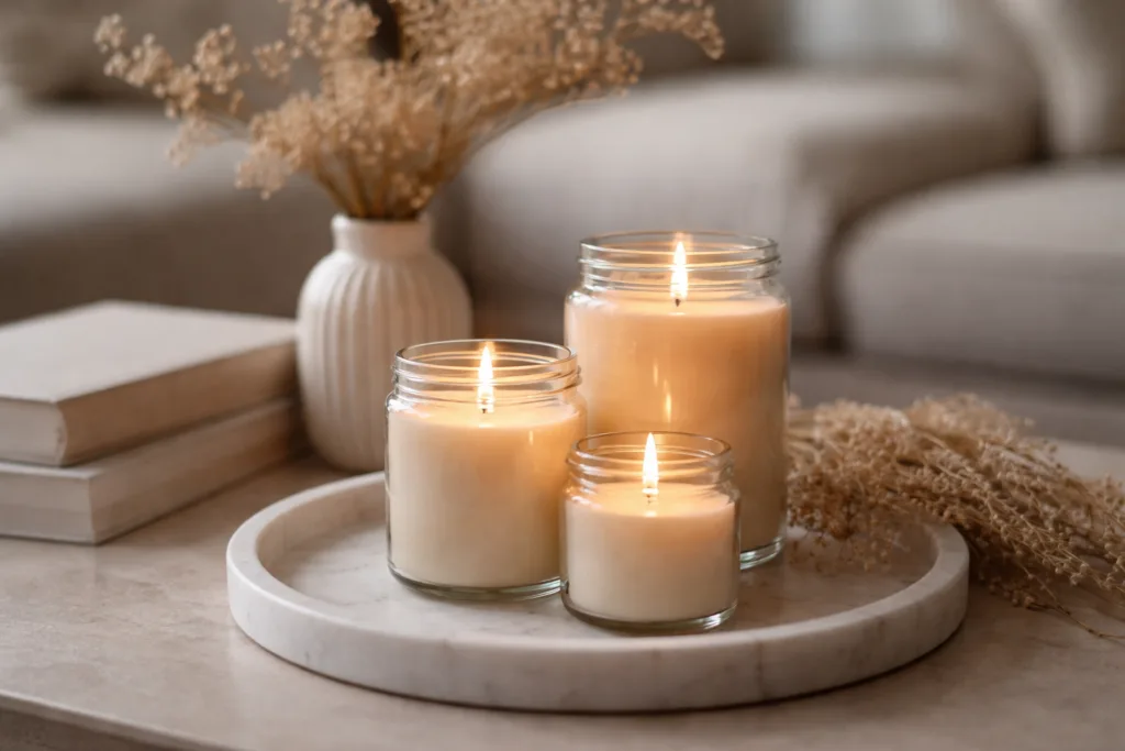 Safety Tips for Glass Jar Candles 3 burning candles home decorjpg