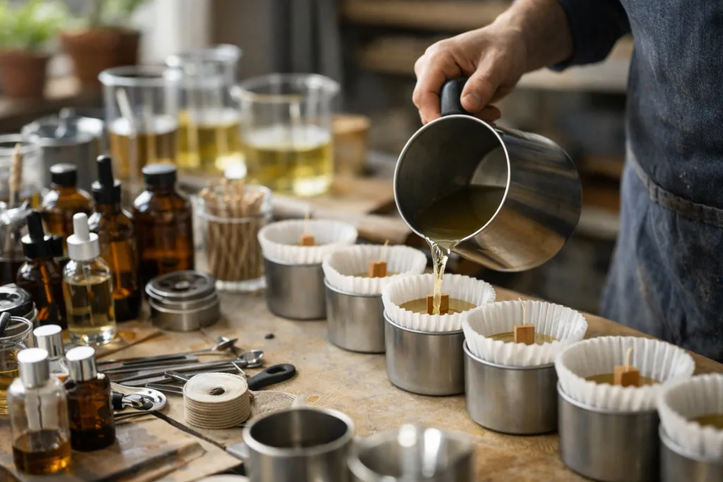 9 Proven Candle Line Design Ideas for Product Assortment & SKU Strategy 2 candle making process handpourjpg