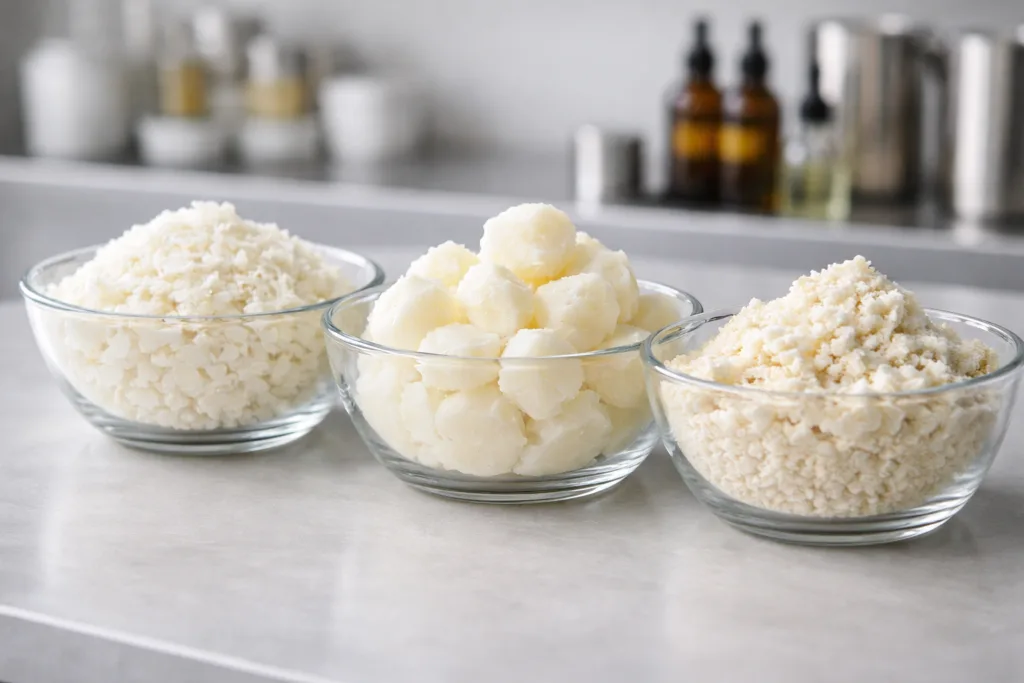 How to Find Reliable Candle Manufacturers for US Brands 2 Comparison of soy wax, coconut wax, and blended wax used in candle manufacturing