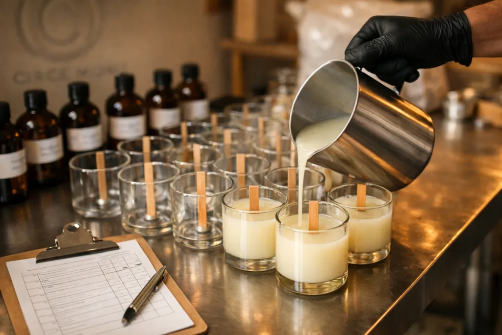 Top 10 Trending Candle Scents for Custom Brands in 2026 2 candlemaking process pourjpg