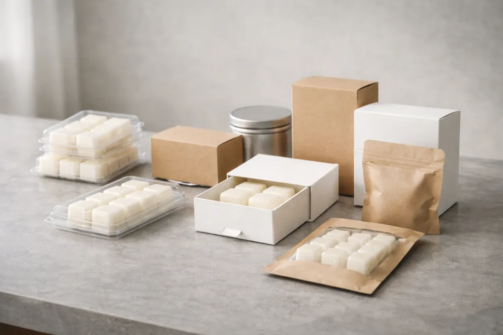 Private Label Wax Melts Manufacturer: Custom Scents & Packaging 4 Custom packaging options for private label wax melts including retail-ready designs