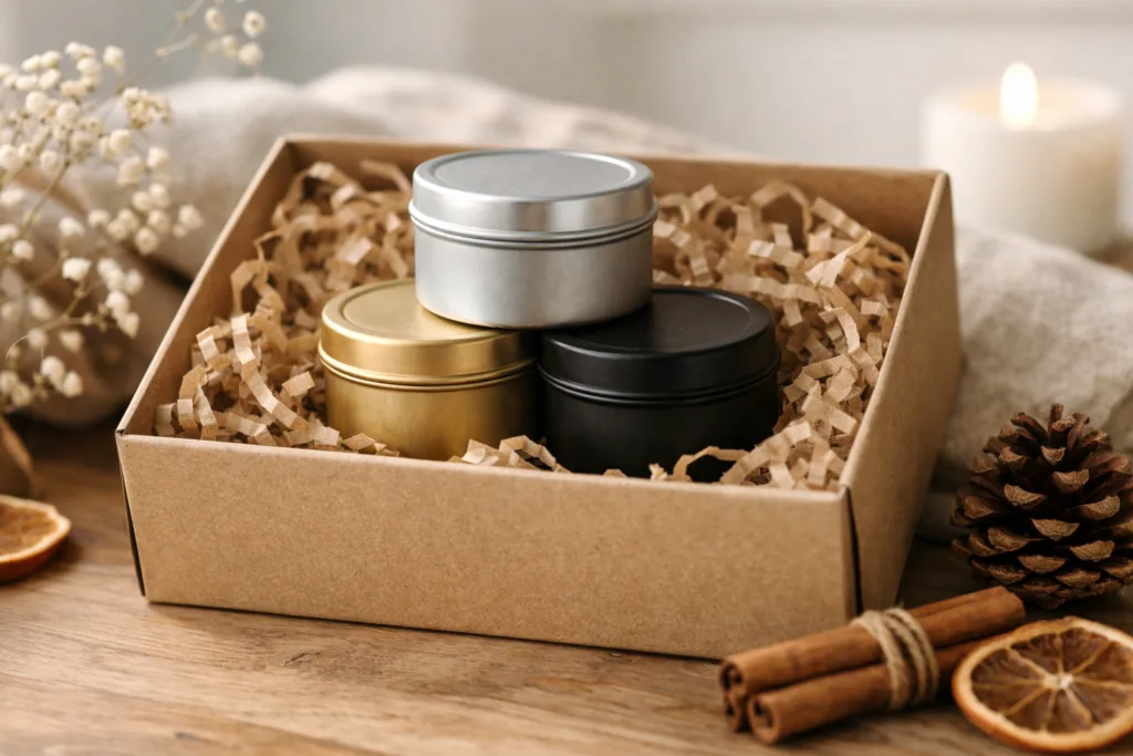 Metal Tin Candles: Affordable Custom Options for Startups 3 custom tin candle gift setjpg