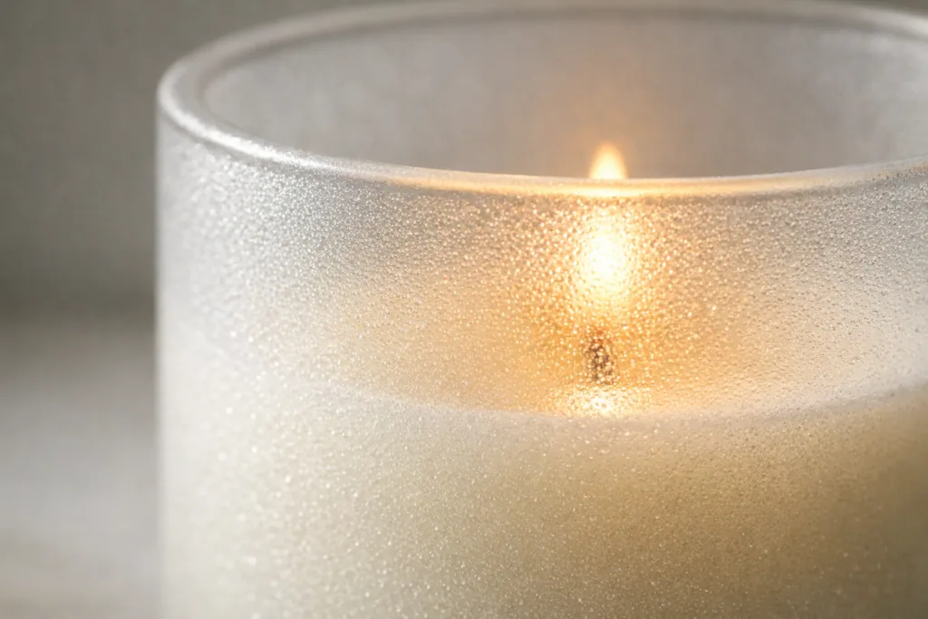 Frosted Glass Candle Jars: Why They’re the Top Choice for Custom Brands 1 frosted glass macro detailjpg