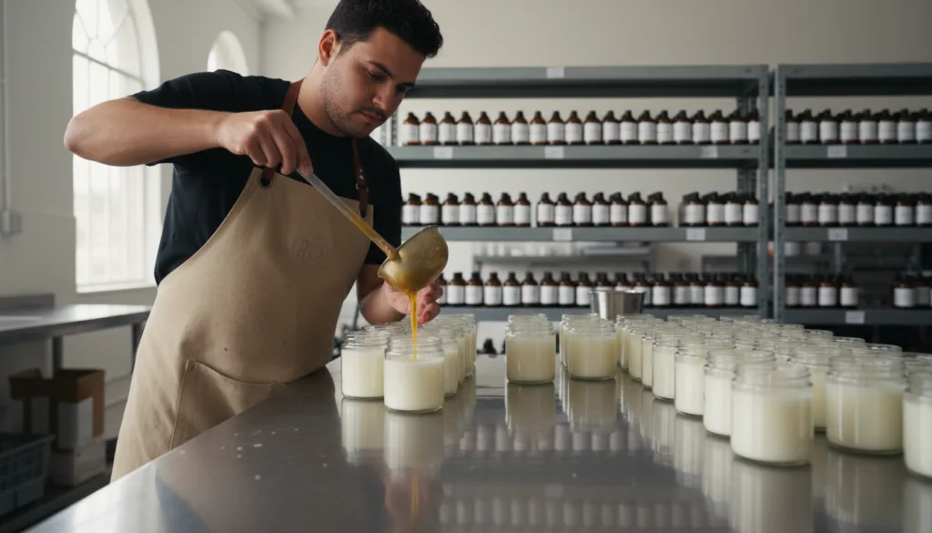 Why Start With Glass Jar Candles? 2 glass jar candle pouringjpg