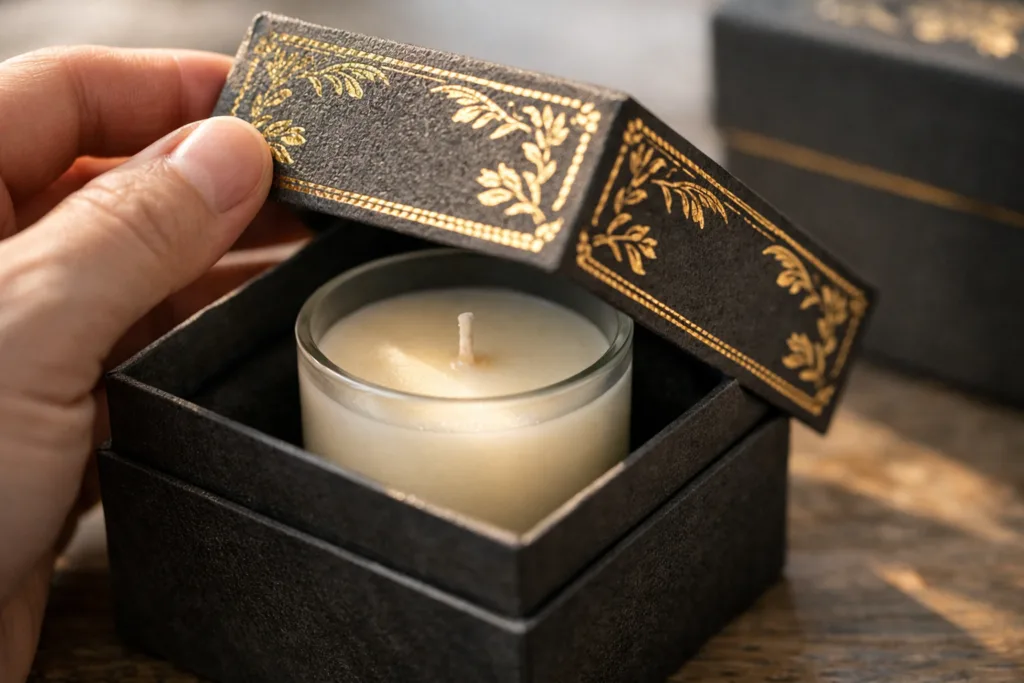 Custom Candle Packaging & Branding Guide 1 luxury candle box detailjpg