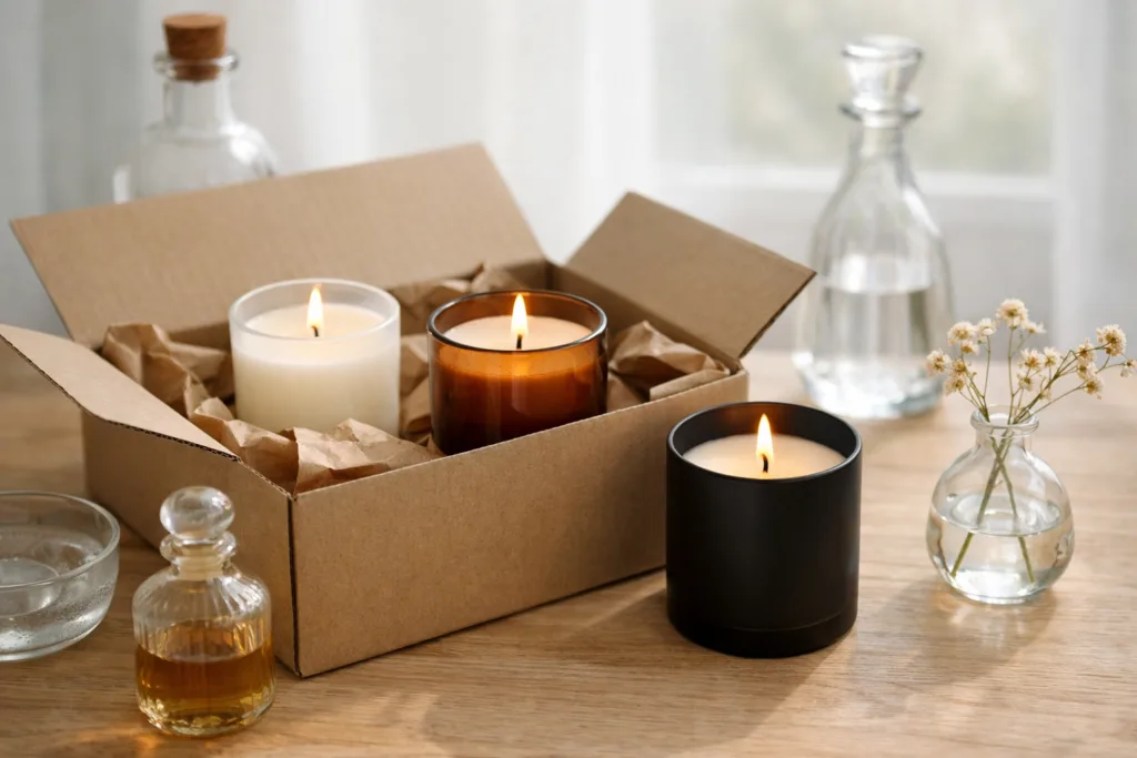 MOQ for Candle Vessels: Why Glass Factories Only Sell in Case Packs 3 luxury candle case lifestylejpg