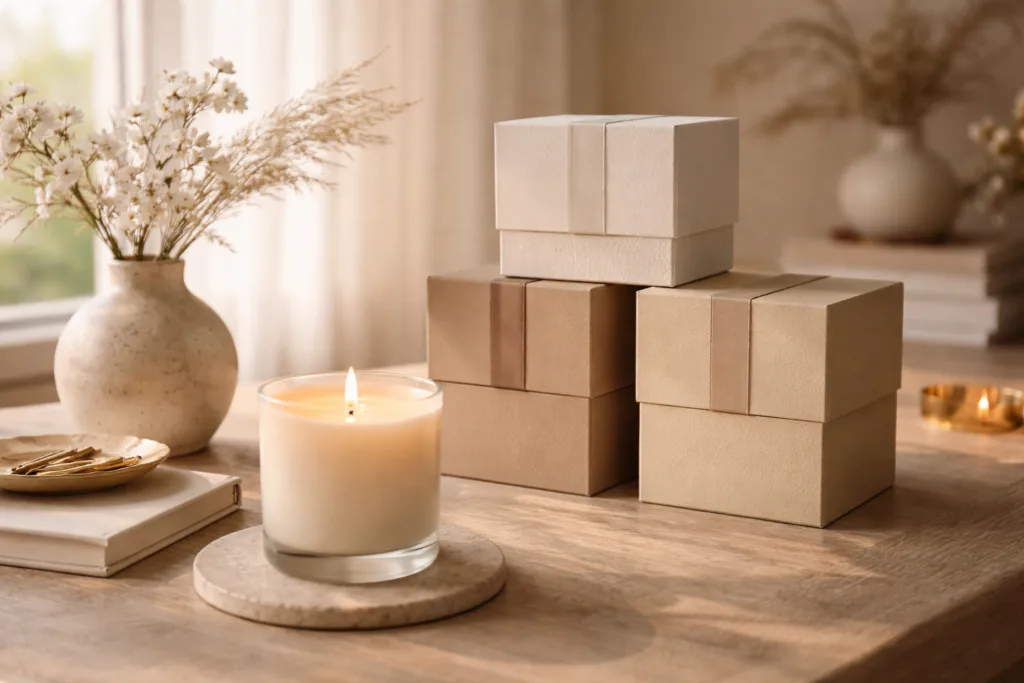 OEM Candle MOQ Explained: Wax, Vessels, Boxes, Labels & Setup Fees 3 luxury candle lifestylejpg 3