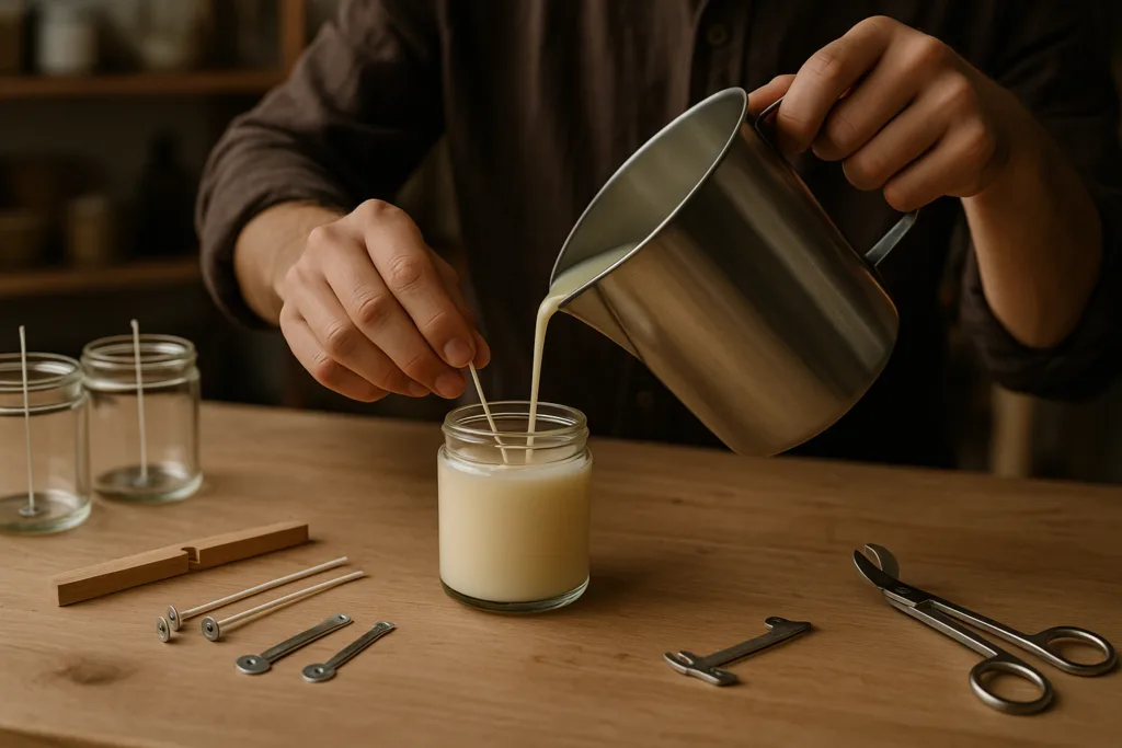 3 Key Glass Jar Sizes Compared: Ultimate Guide for Glass Jar Candles 2 pouring wax glass candle jarjpg