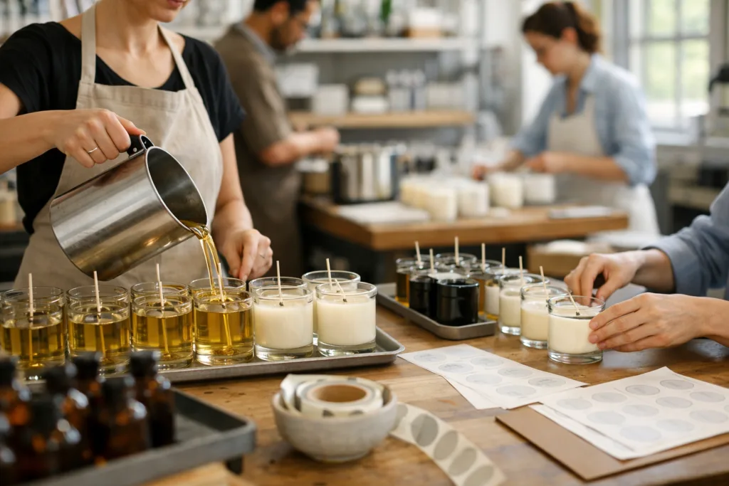 Private Label Candle Branding: Everything You Need to Know 2 production handpour labeljpg