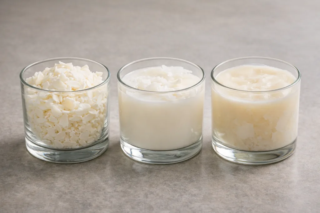 10 Proven Ways to Choose a Reliable Scented Candle Manufacturer 2 soy wax and coconut wax used by scented candle manufacturers