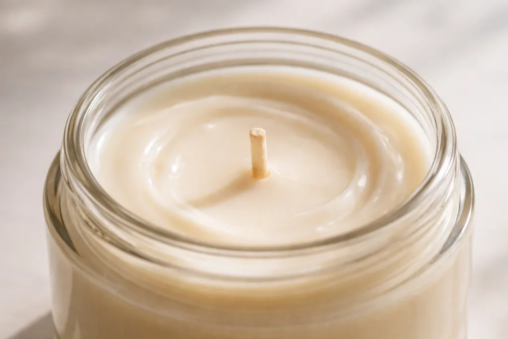 Best Wax Options for Custom Scented Candle Brands 1 soy wax candle macrojpg