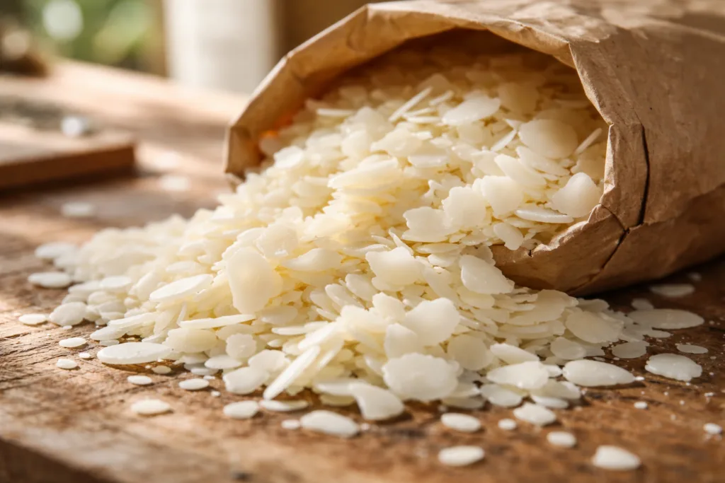 How to Start a Candle Business with Eco-Friendly Soy Wax 1 soy wax flakes macrojpg