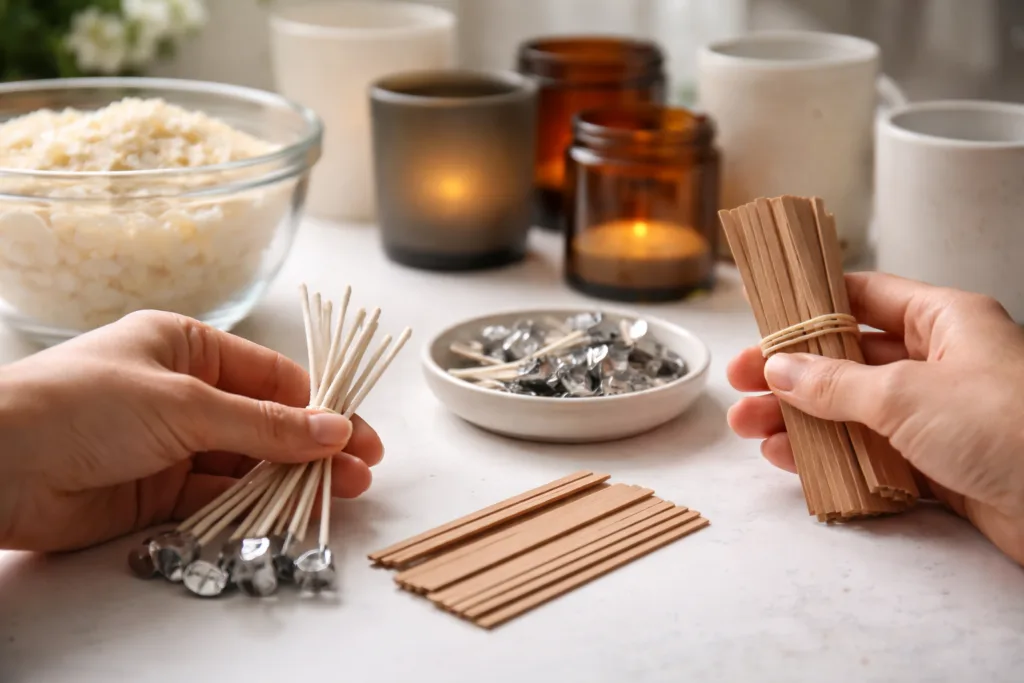 Custom Candle Gifts & Corporate Orders Made Easy 1 wick selection wax blendsjpg