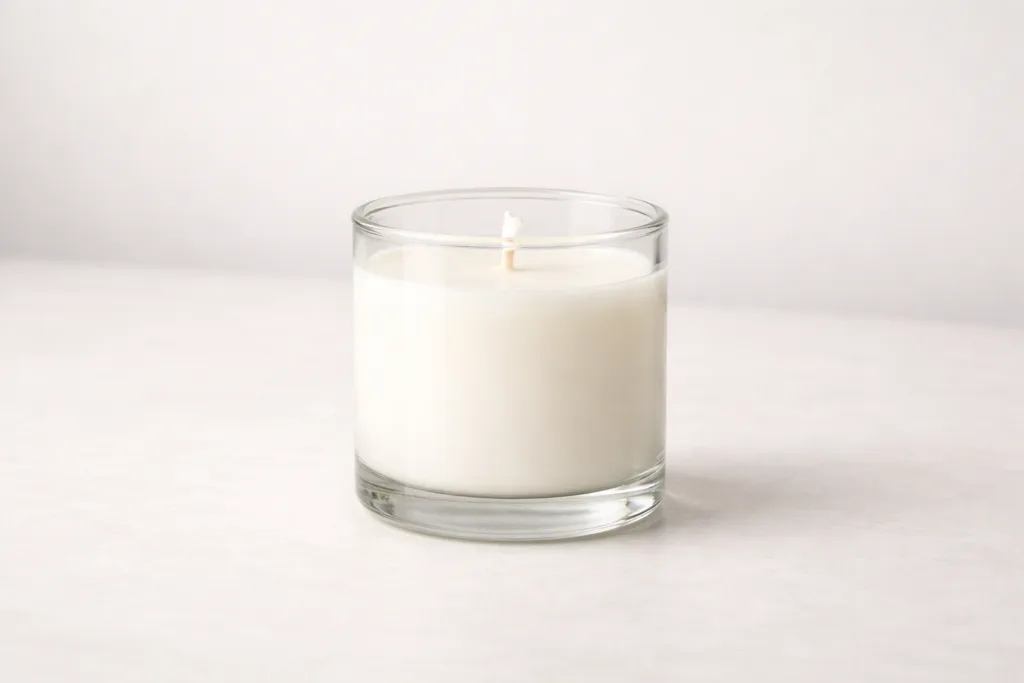 Jar Candle Size Guide: Common 4oz–22oz Jar Candle Sizes Explained 3 8oz glass jar candle shown as the most common and stable size for private label and wholesale candle production