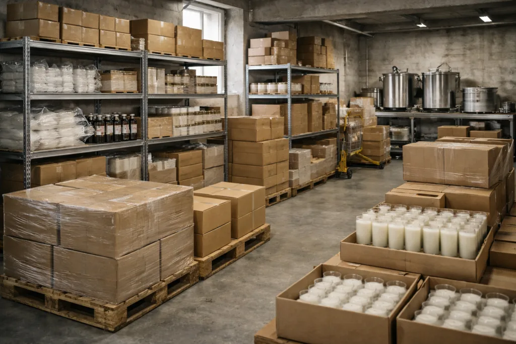 Planning Candle Day 2026: A Candle Supplier’s Perspective 3 Candle warehouse showing production and fulfillment preparation for Candle Day season
