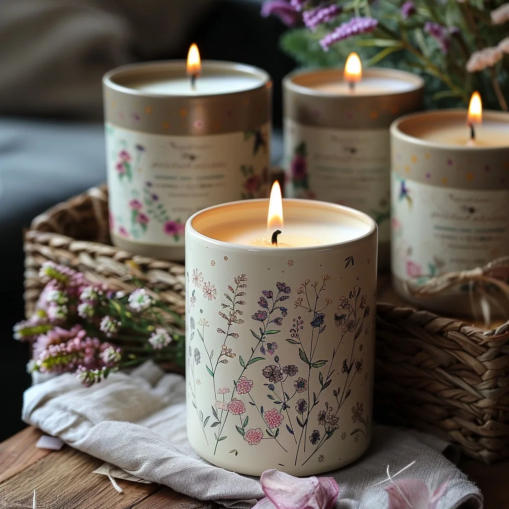 Top 7 Best Floral Ceramic Candle Jars with Botanical Illustration (2026 Buyer Guide) 2 Botanical patterned ceramic candles with warm candlelight, styled for a quiet evening at home